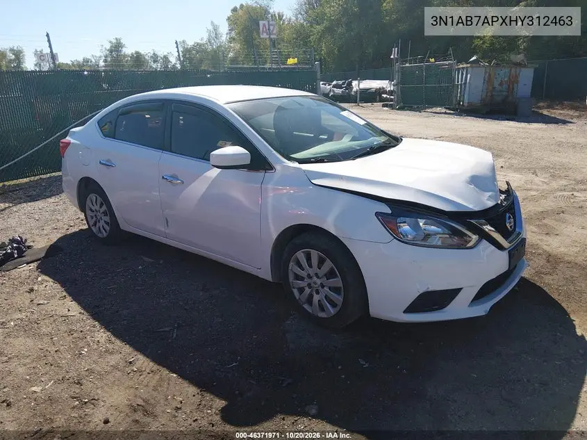 NISSAN SENTRA 2017, VIN 3N1AB7APXHY312463