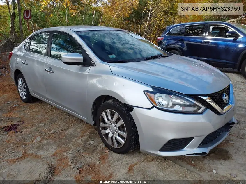 NISSAN SENTRA 2017, VIN 3N1AB7AP6HY323959