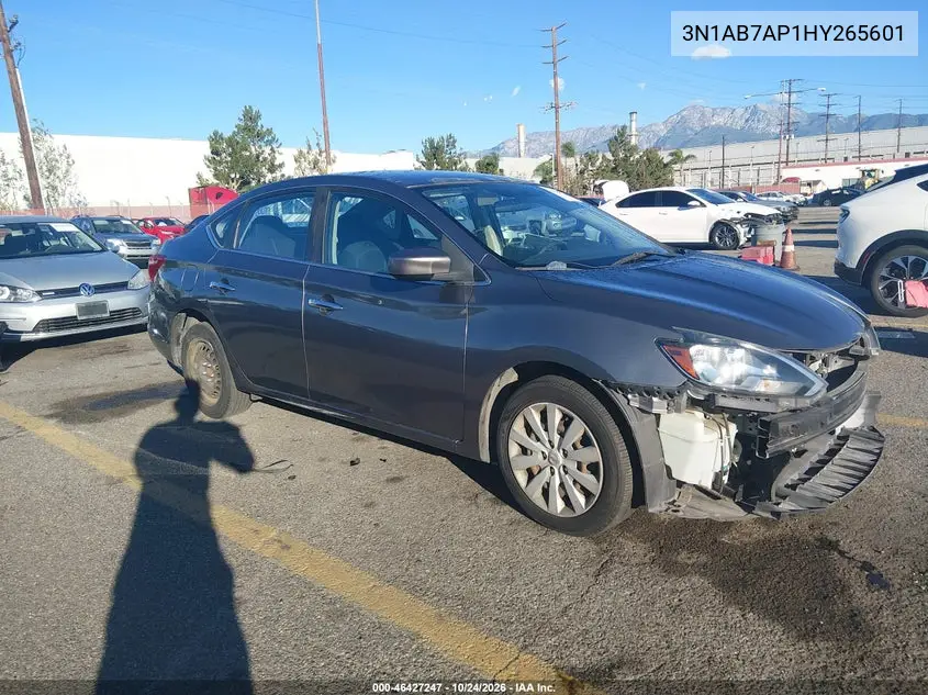 NISSAN SENTRA 2017, VIN 3N1AB7AP1HY265601