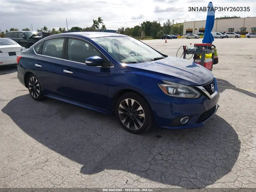 NISSAN SENTRA 2017, VIN 3N1AB7AP3HY260335