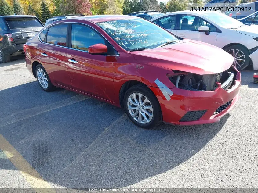 NISSAN SENTRA 2018, VIN 3N1AB7AP0JY320982