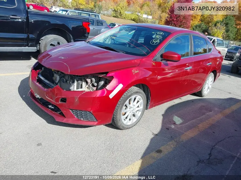 2018 NISSAN SENTRA VIN 3N1AB7AP0JY320982 — фото 2
