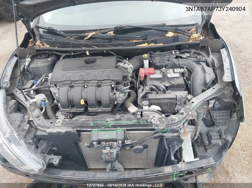 2018 NISSAN SENTRA VIN 3N1AB7AP7JY240904 — фото 10
