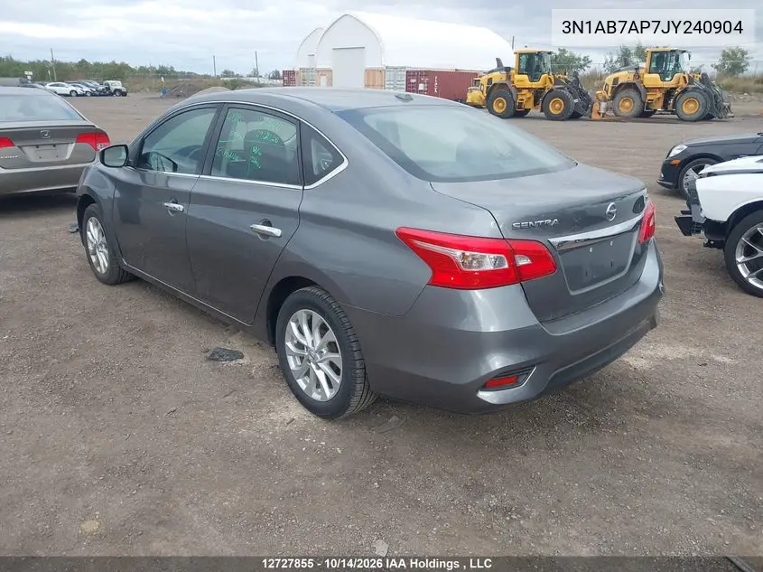 2018 NISSAN SENTRA VIN 3N1AB7AP7JY240904 — фото 3