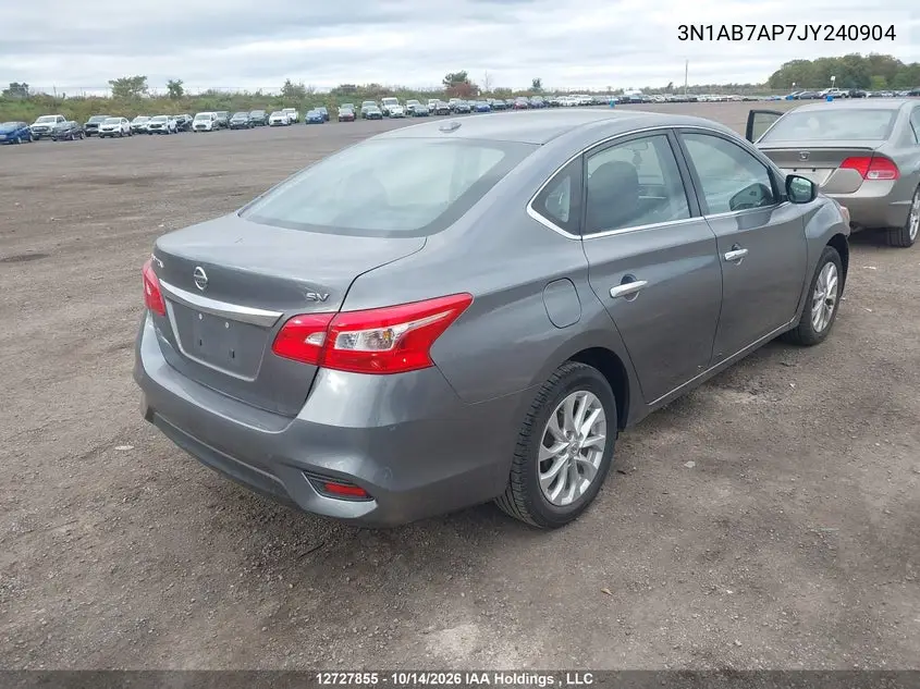 2018 NISSAN SENTRA VIN 3N1AB7AP7JY240904 — фото 4