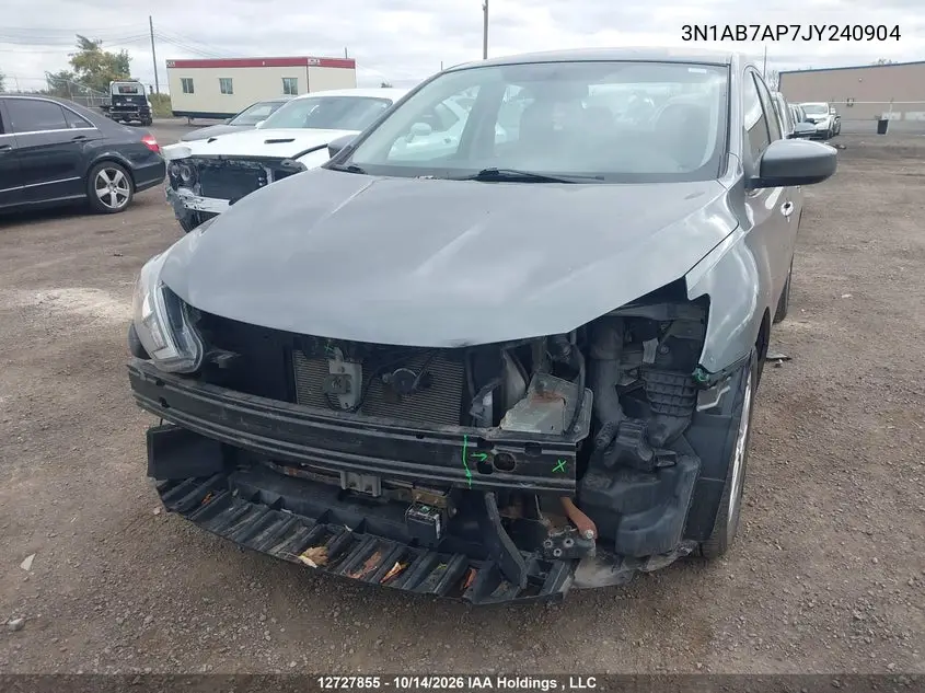 2018 NISSAN SENTRA VIN 3N1AB7AP7JY240904 — фото 6