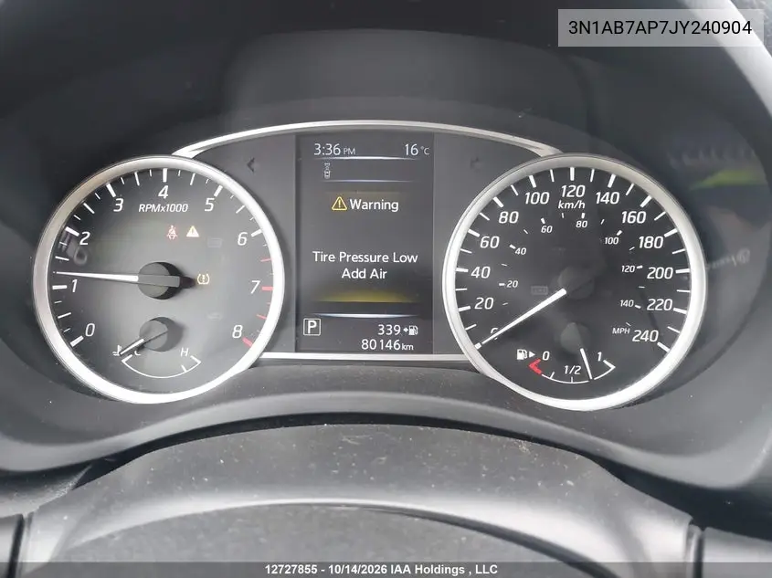 2018 NISSAN SENTRA VIN 3N1AB7AP7JY240904 — фото 7