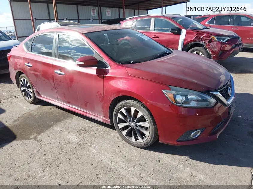 NISSAN SENTRA 2018, VIN 3N1CB7AP2JY212646