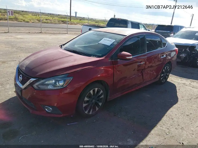 2018 NISSAN SENTRA VIN 3N1CB7AP2JY212646 — фото 2