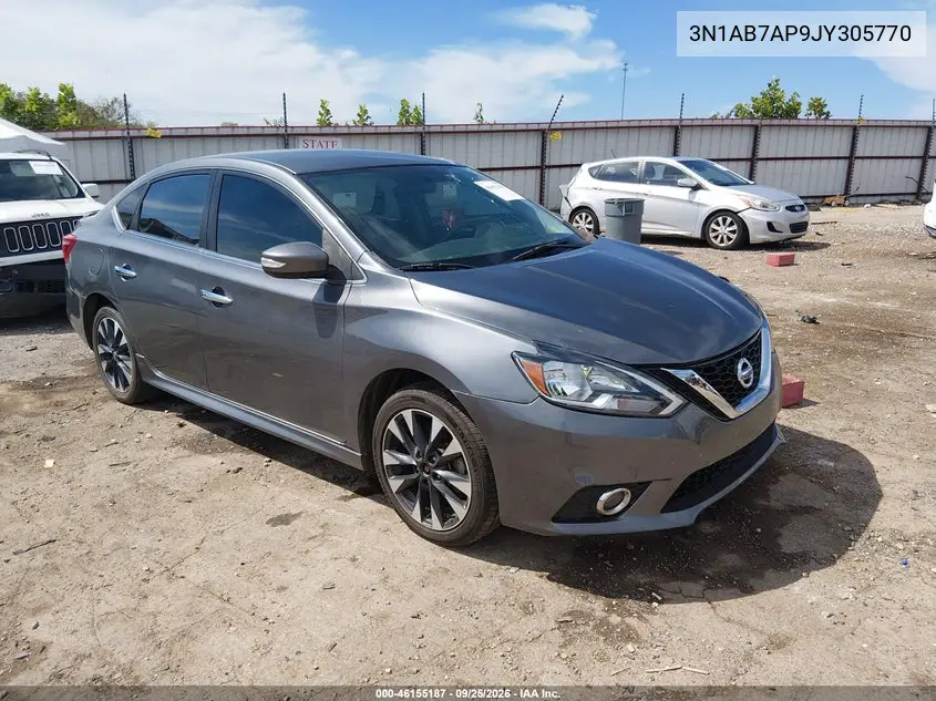 NISSAN SENTRA 2018, VIN 3N1AB7AP9JY305770