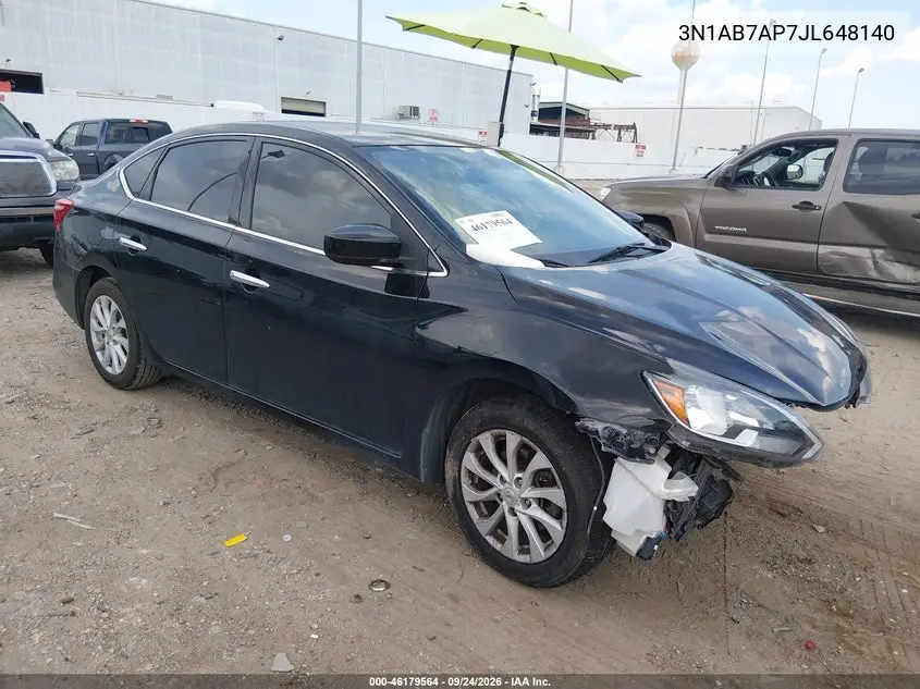 NISSAN SENTRA 2018, VIN 3N1AB7AP7JL648140