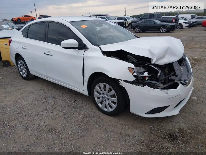 NISSAN SENTRA 2018, VIN 3N1AB7AP2JY293087
