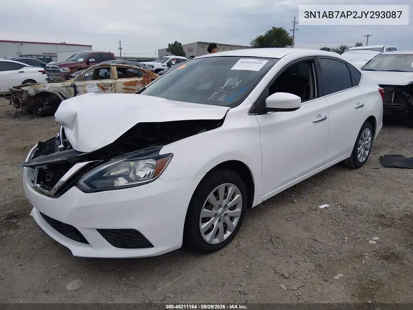 2018 NISSAN SENTRA VIN 3N1AB7AP2JY293087 — фото 2