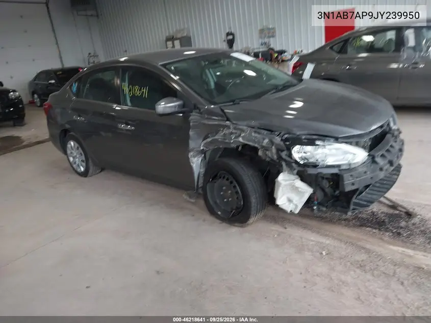 NISSAN SENTRA 2018, VIN 3N1AB7AP9JY239950