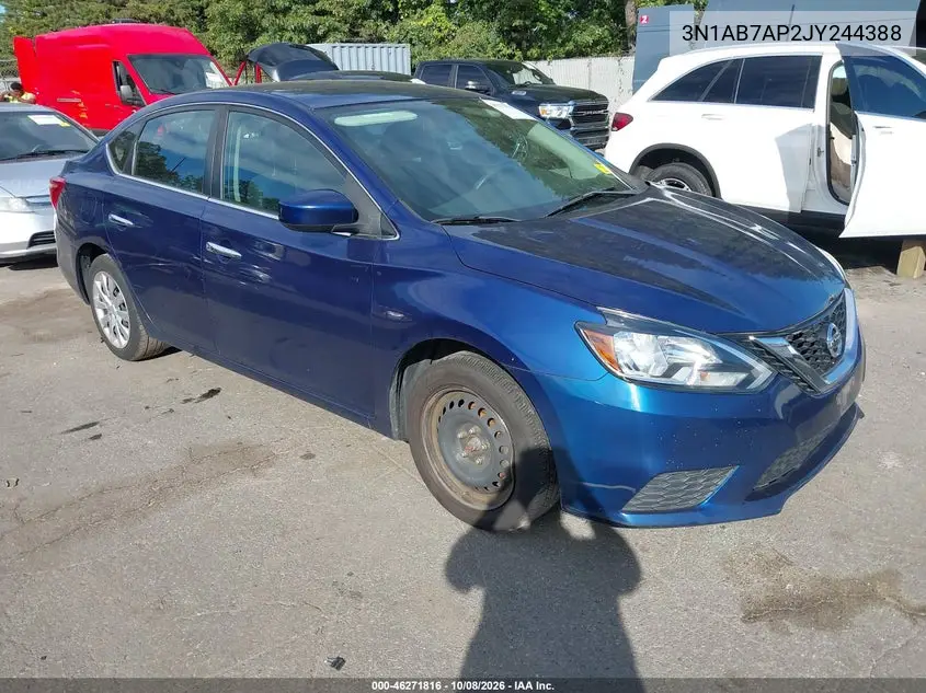 NISSAN SENTRA 2018, VIN 3N1AB7AP2JY244388