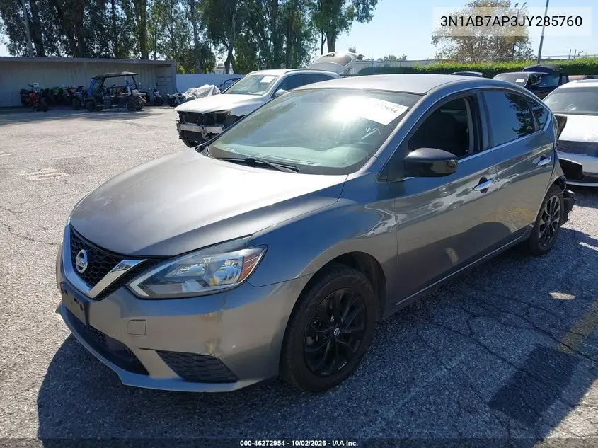 2018 NISSAN SENTRA VIN 3N1AB7AP3JY285760 — фото 2