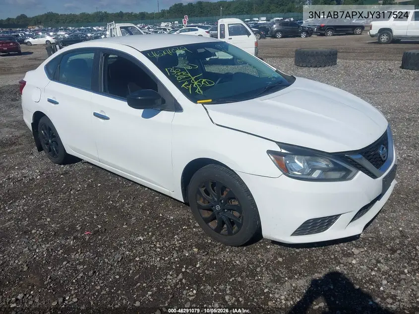 NISSAN SENTRA 2018, VIN 3N1AB7APXJY317524