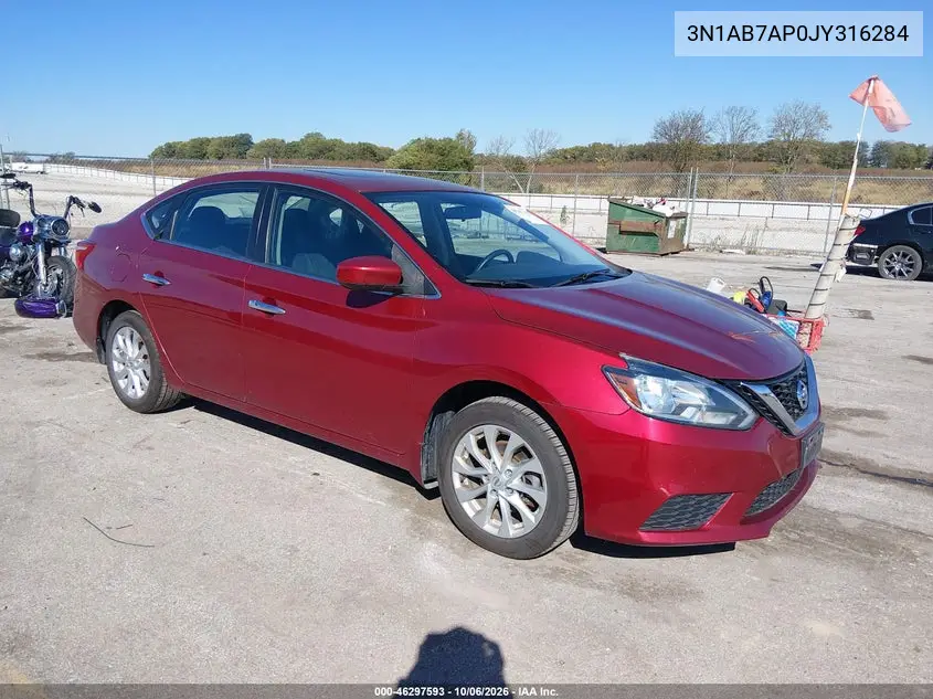 NISSAN SENTRA 2018, VIN 3N1AB7AP0JY316284