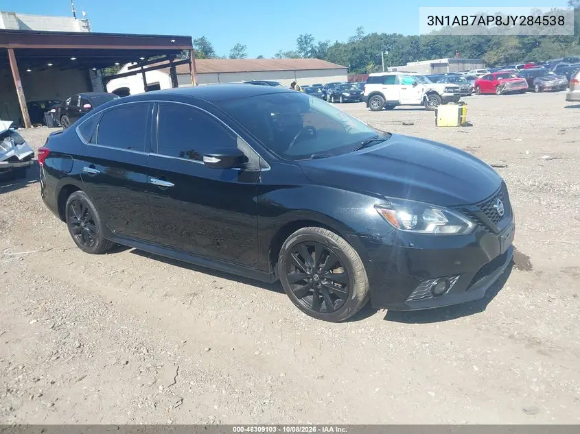 NISSAN SENTRA 2018, VIN 3N1AB7AP8JY284538