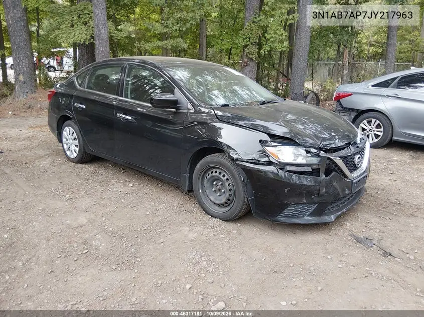 NISSAN SENTRA 2018, VIN 3N1AB7AP7JY217963