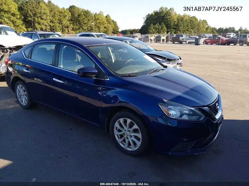 NISSAN SENTRA 2018, VIN 3N1AB7AP7JY245567
