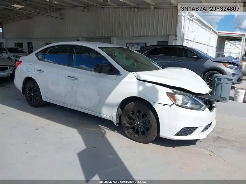 NISSAN SENTRA 2018, VIN 3N1AB7AP2JY324807