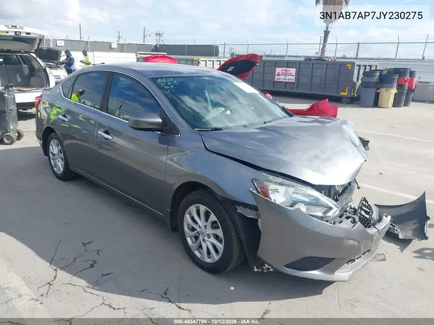 NISSAN SENTRA 2018, VIN 3N1AB7AP7JY230275