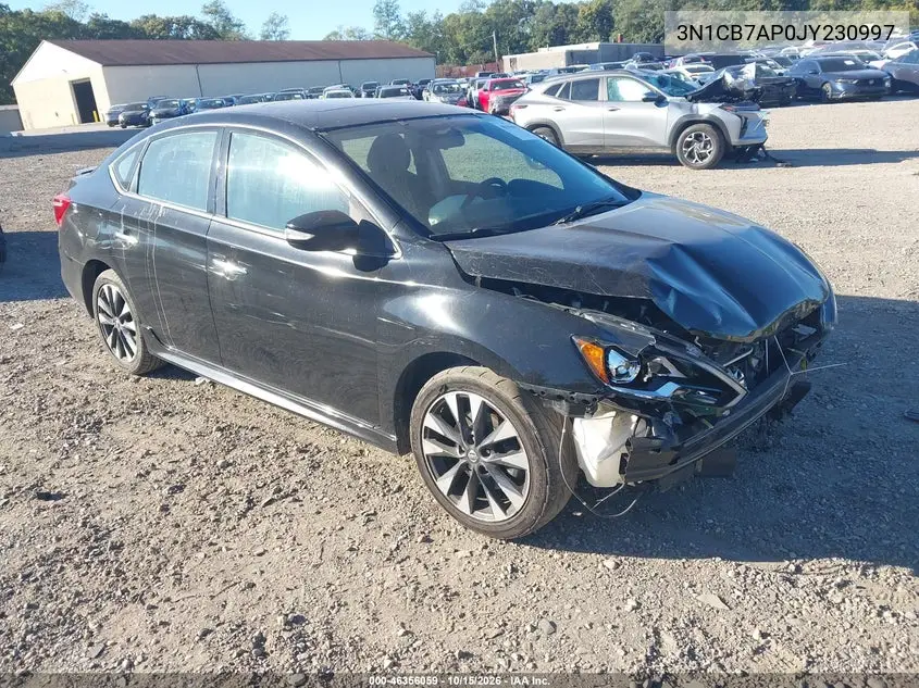 NISSAN SENTRA 2018, VIN 3N1CB7AP0JY230997