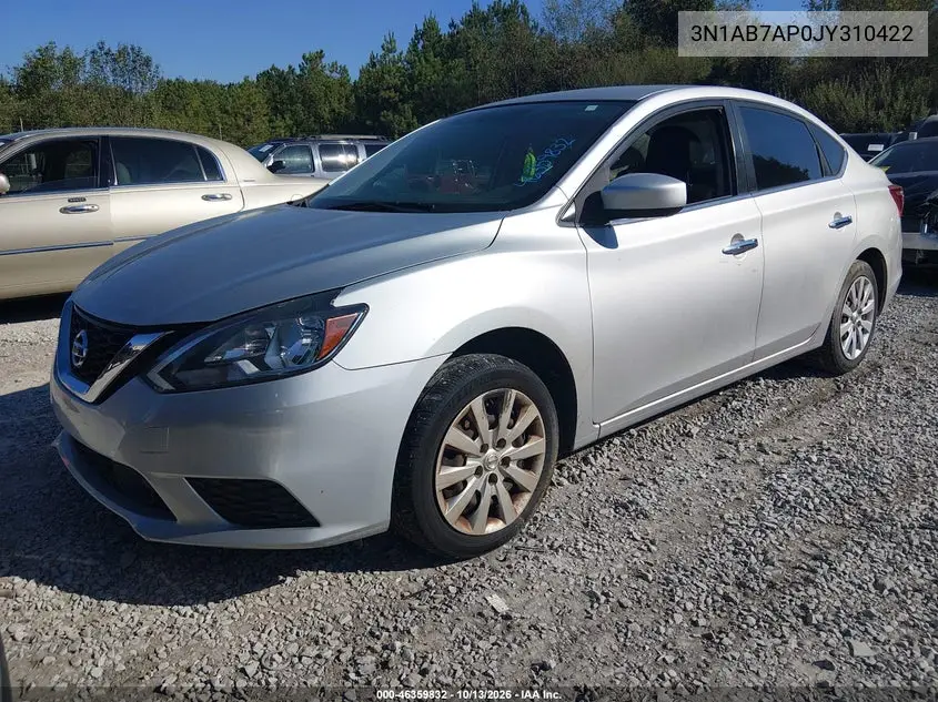 2018 NISSAN SENTRA VIN 3N1AB7AP0JY310422 — фото 2