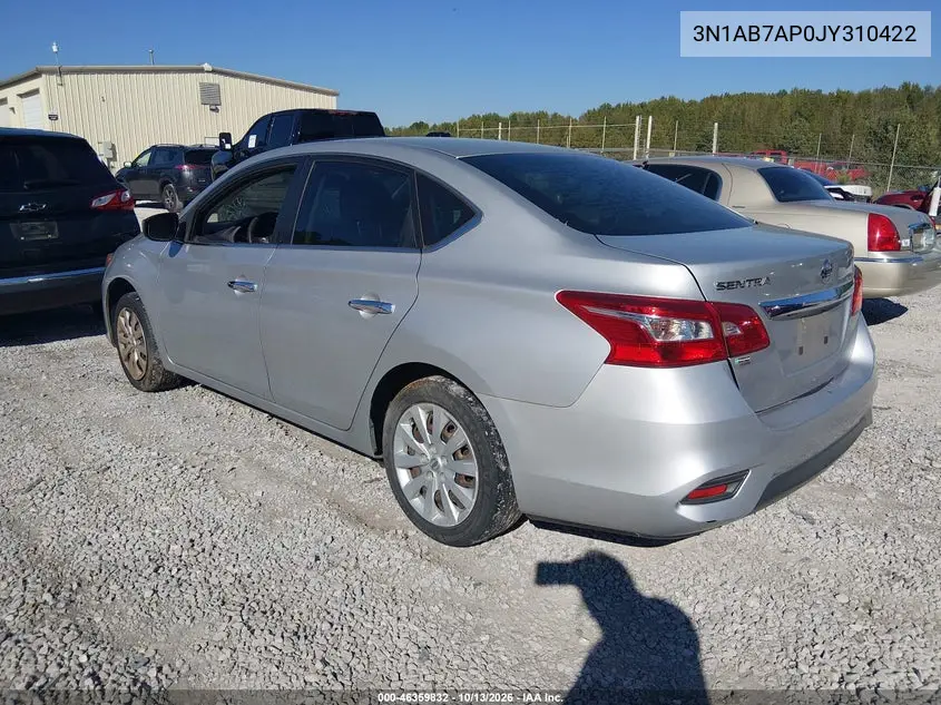 2018 NISSAN SENTRA VIN 3N1AB7AP0JY310422 — фото 3