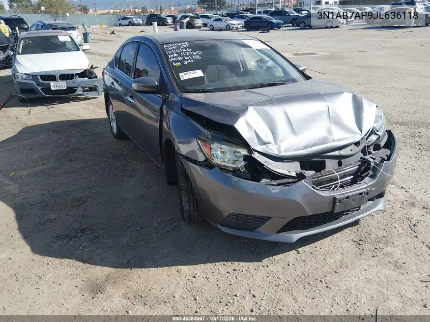 NISSAN SENTRA 2018, VIN 3N1AB7AP9JL636118