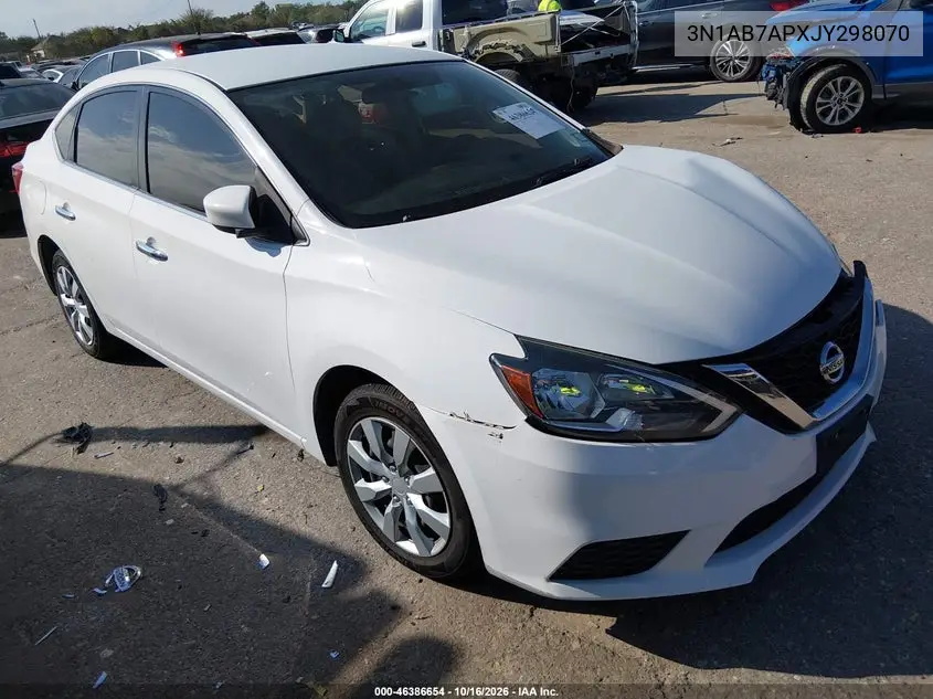 NISSAN SENTRA 2018, VIN 3N1AB7APXJY298070