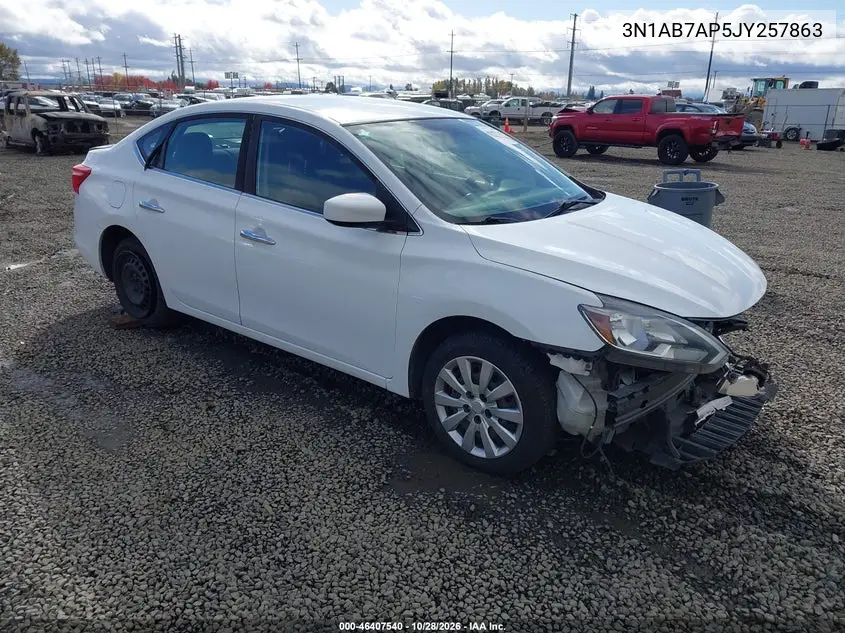 NISSAN SENTRA 2018, VIN 3N1AB7AP5JY257863