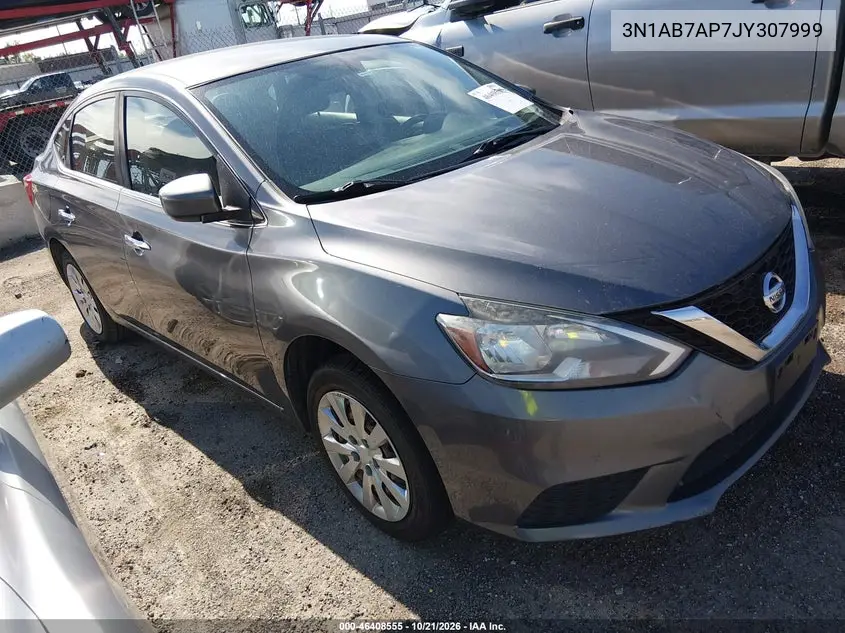 NISSAN SENTRA 2018, VIN 3N1AB7AP7JY307999