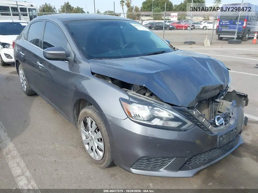 NISSAN SENTRA 2018, VIN 3N1AB7AP8JY298472