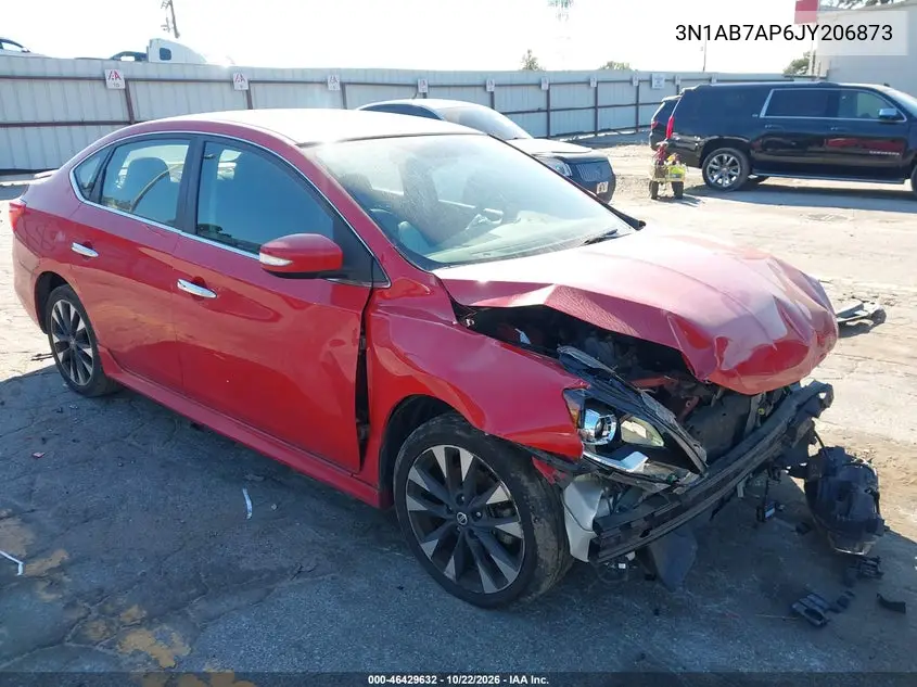 NISSAN SENTRA 2018, VIN 3N1AB7AP6JY206873