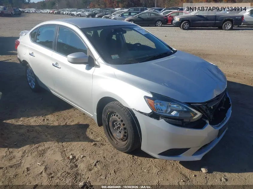 NISSAN SENTRA 2018, VIN 3N1AB7AP9JY334914