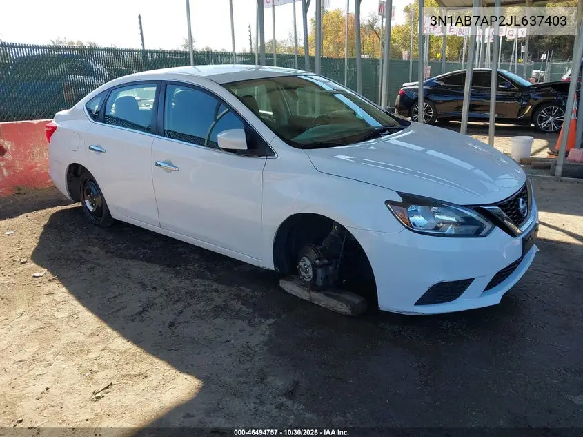 NISSAN SENTRA 2018, VIN 3N1AB7AP2JL637403