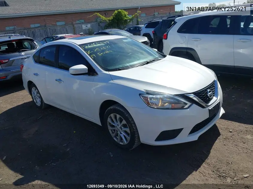 NISSAN SENTRA 2019, VIN 3N1AB7AP9KY252621