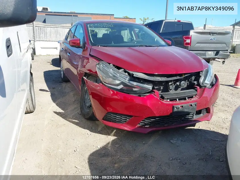 NISSAN SENTRA 2019, VIN 3N1AB7AP8KY349096