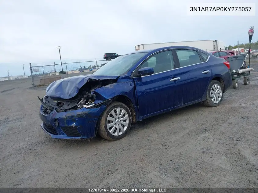 2019 NISSAN SENTRA VIN 3N1AB7AP0KY275057 — фото 2