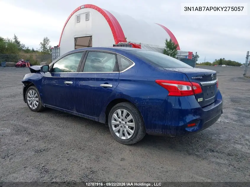 2019 NISSAN SENTRA VIN 3N1AB7AP0KY275057 — фото 3