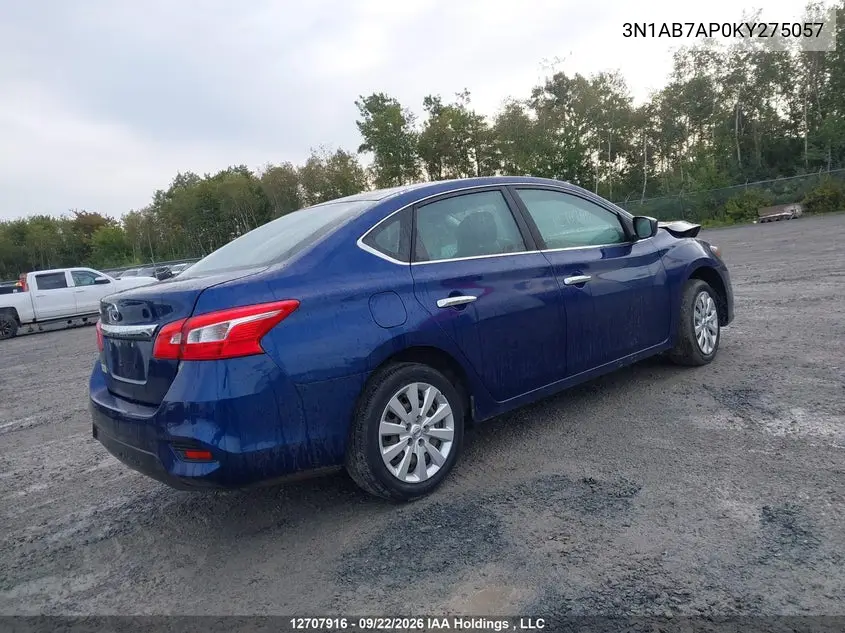 2019 NISSAN SENTRA VIN 3N1AB7AP0KY275057 — фото 4