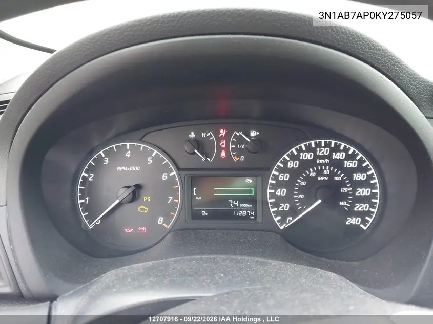2019 NISSAN SENTRA VIN 3N1AB7AP0KY275057 — фото 7