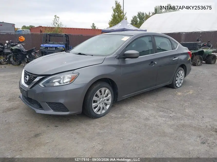 2019 NISSAN SENTRA VIN 3N1AB7AP4KY253675 — фото 2