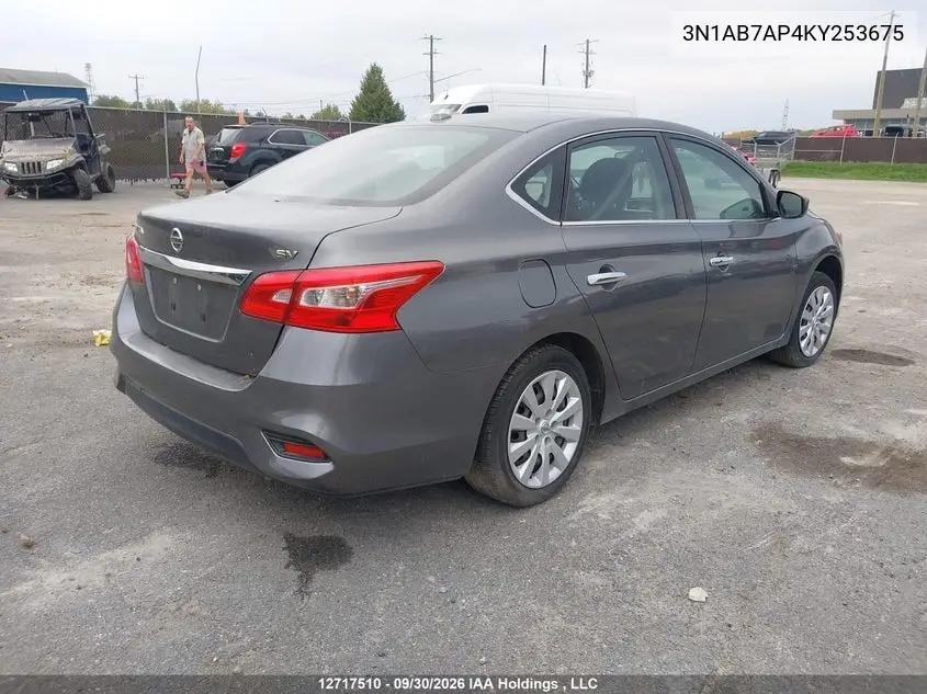 2019 NISSAN SENTRA VIN 3N1AB7AP4KY253675 — фото 4