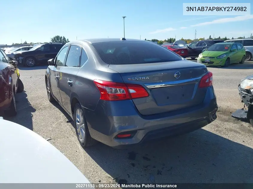 2019 NISSAN SENTRA VIN 3N1AB7AP8KY274982 — фото 3