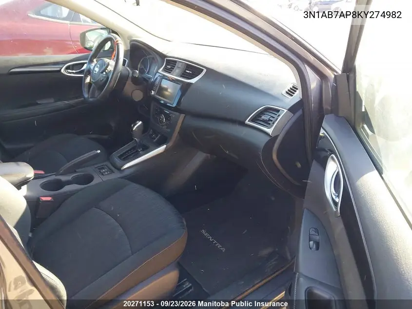2019 NISSAN SENTRA VIN 3N1AB7AP8KY274982 — фото 5