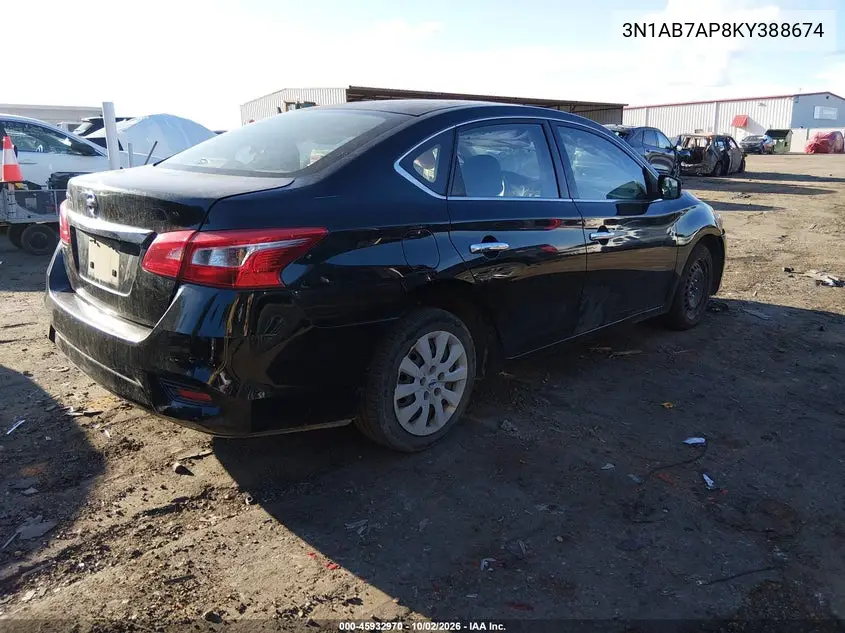 2019 NISSAN SENTRA VIN 3N1AB7AP8KY388674 — фото 4