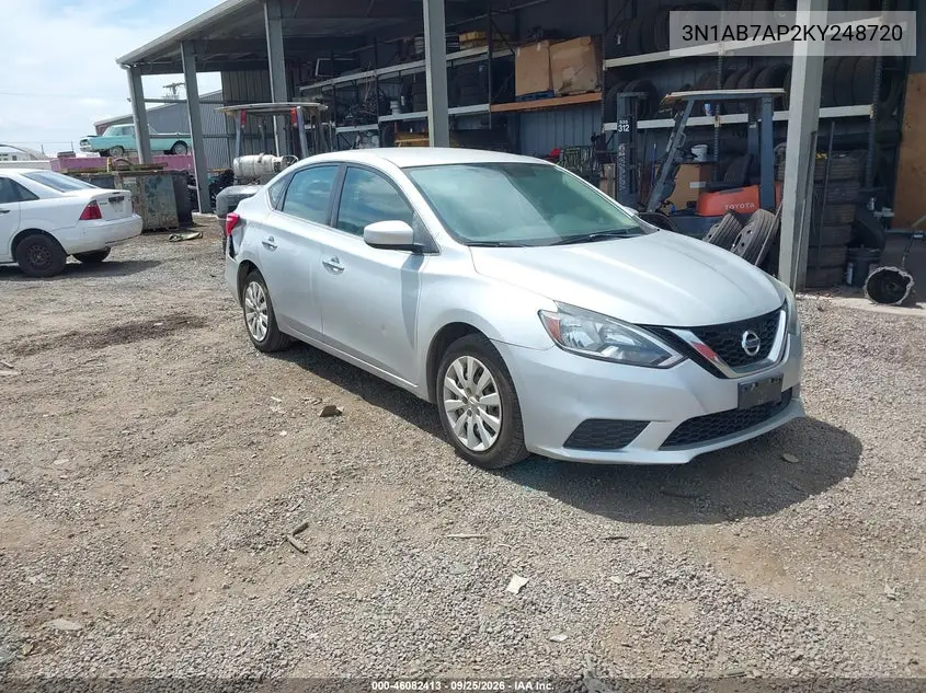 NISSAN SENTRA 2019, VIN 3N1AB7AP2KY248720